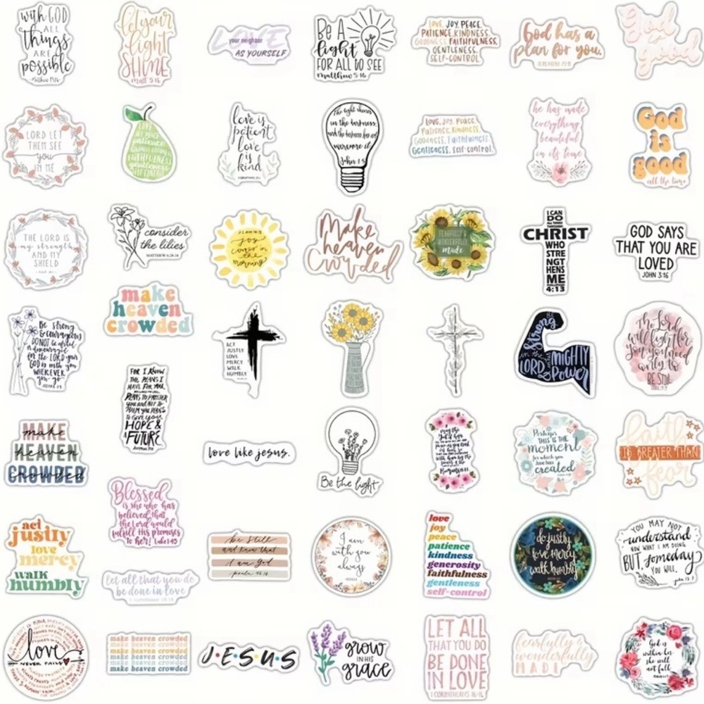 Colorful Inspirational Sticker Set, NEW, 50 pieces - Picture 5 of 7